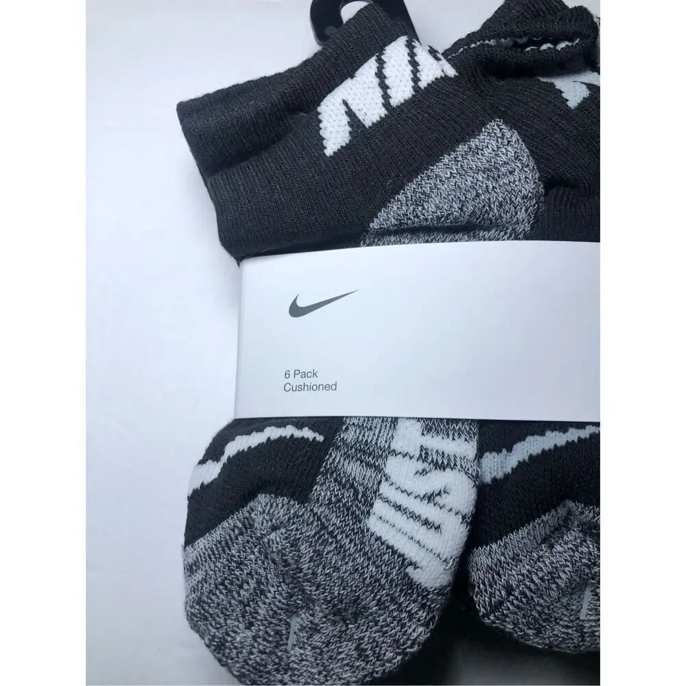 Nike Kids Cushioned Ankle Socks Size 5-7/ Shoe 10C-3Y  6 pack